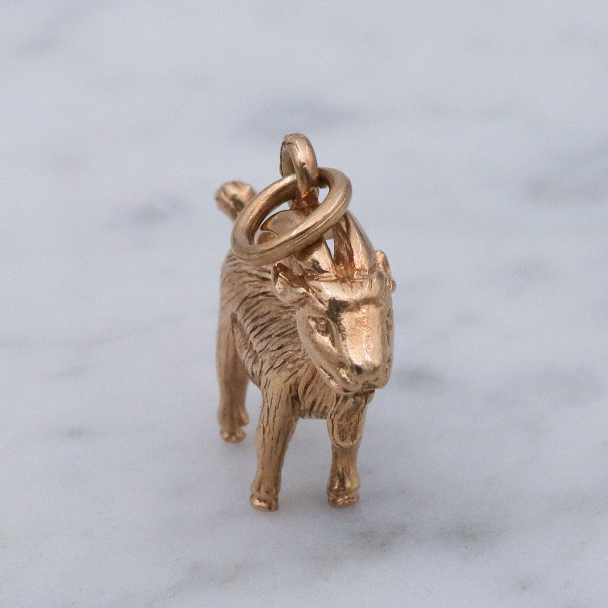 Vintage English 9k gold billy goat charm pendant